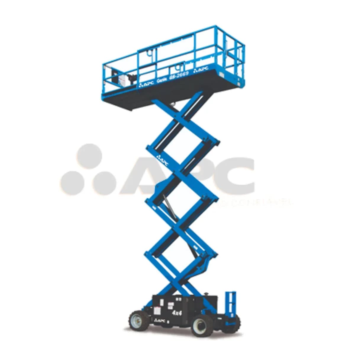 Plataforma elevatória Genie GS-4390 RT 4X4 (ALL TERRAIN) para locação no Grupo APC