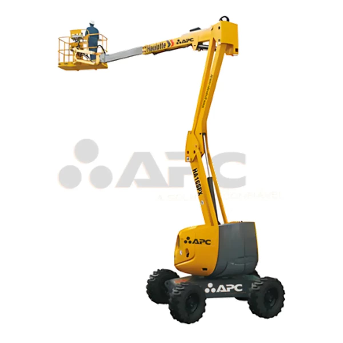 Plataforma elevatória Haulotte HA16SPX 4X4 (ALL TERRAIN) para locação no Grupo APC
