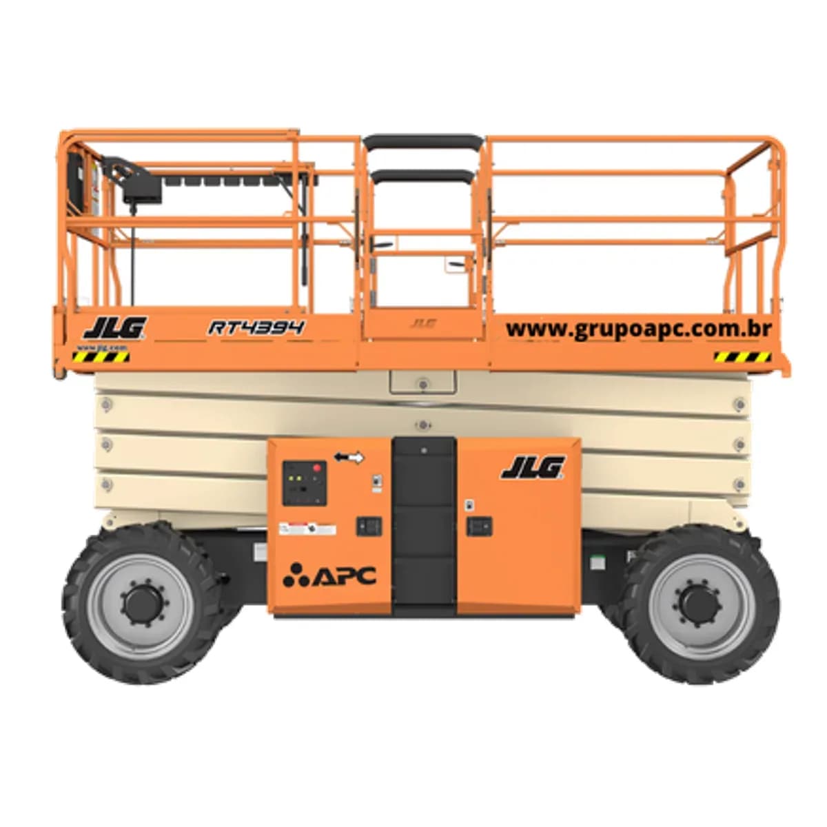 Plataforma elevatória JLG 4394RT 4X4 (ALL TERRAIN) para locação no Grupo APC