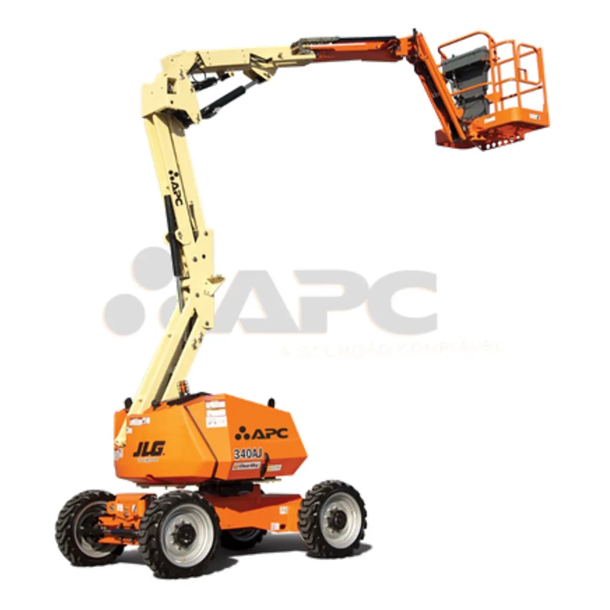 Plataforma elevatória JLG 340AJ 4X4 (ALL TERRAIN) para locação no Grupo APC