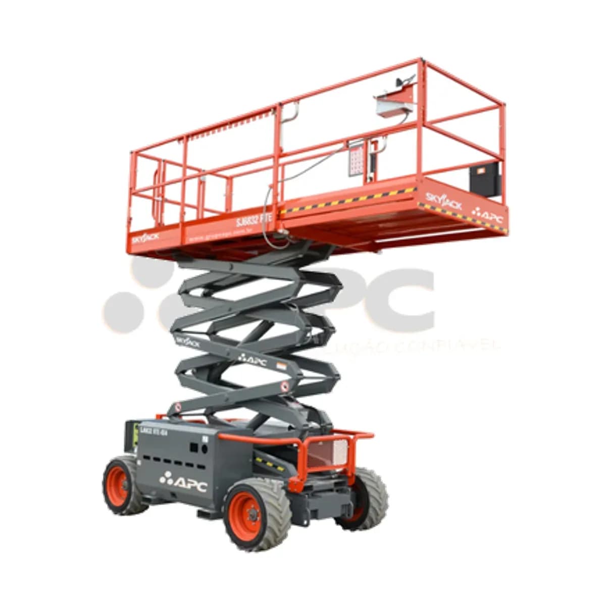 Plataforma elevatória Skyjack SJ 6832 RT 4X4 (ALL TERRAIN) para locação no Grupo APC